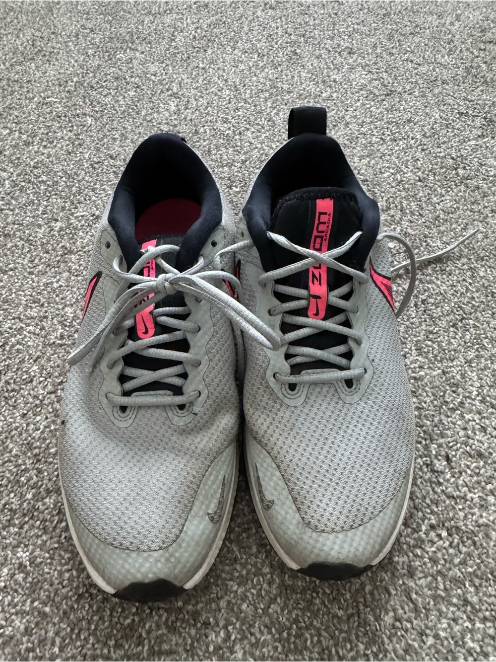 Nike Light Gray and Pink Women's Running Sneakers